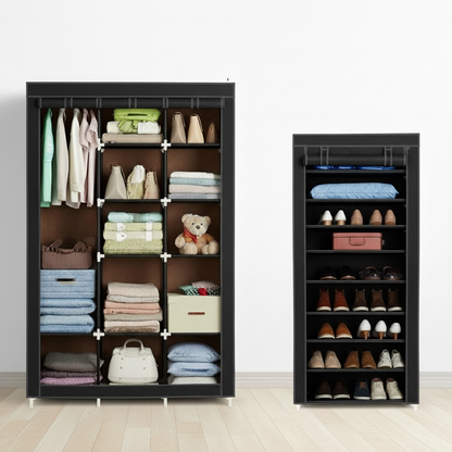 Combo Armario 3 cuerpos + zapatero tela